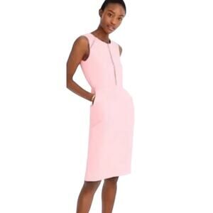 J CREW Portfolio Sleeveless Sheath Midi Dress in Dover Pink Size 16